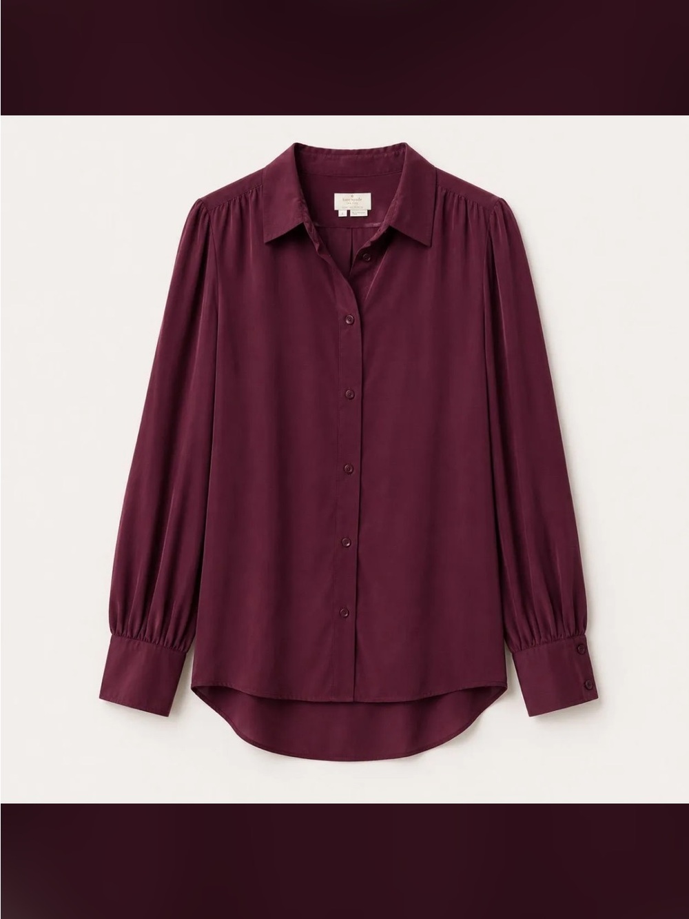 kate spade Burgundy Button-Front Long Sleeve Shirt